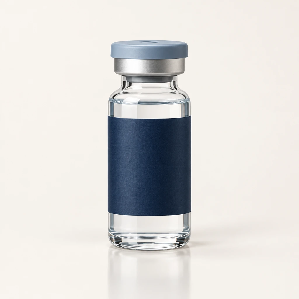 Illustrative glass vial packaging for Bacteriostatic Water