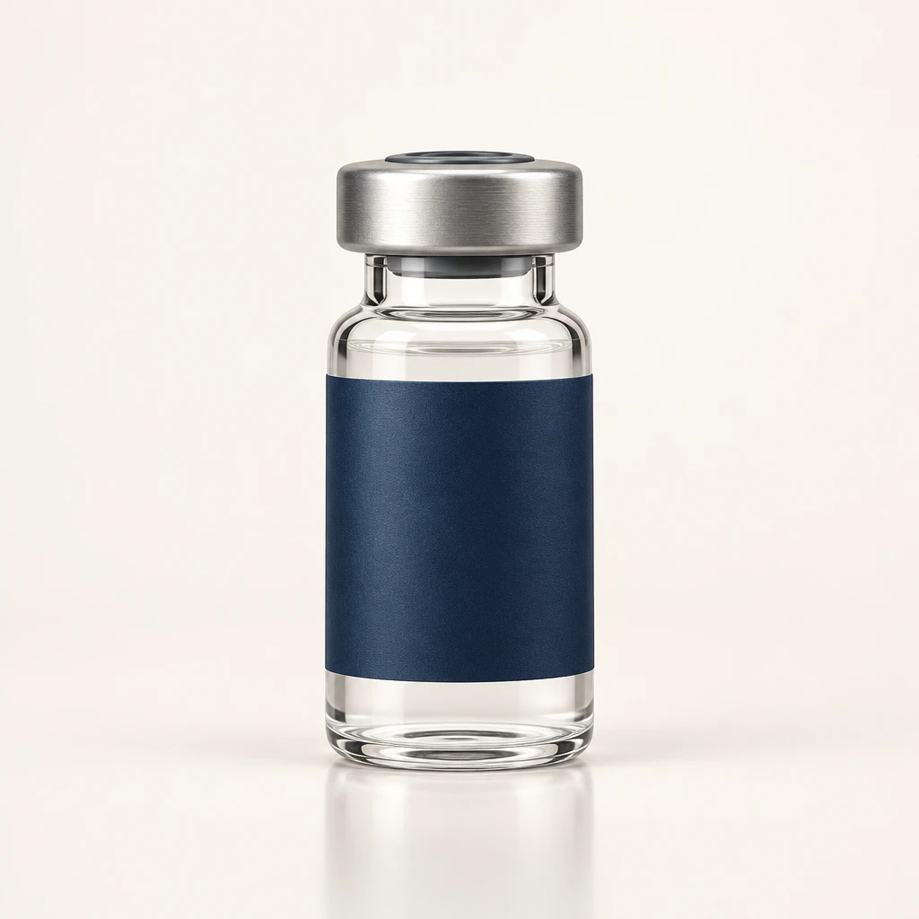 Illustrative glass vial packaging for GHK-Cu